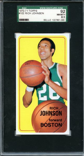 1970 Topps 102 Rich Johnson SGC NM/MT+ 92 / 8.5