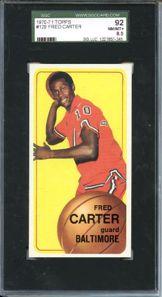 1970 Topps 129 Fred Carter SGC NM/MT+ 92 / 8.5