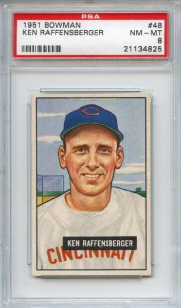 1951 Bowman 48 Ken Raffensberger PSA NM-MT 8
