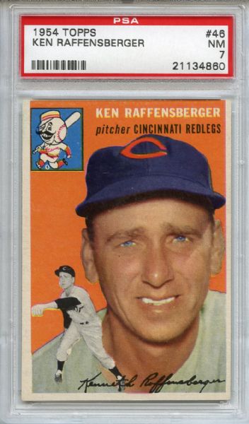 1954 Topps 46 Ken Raffensberger PSA NM 7