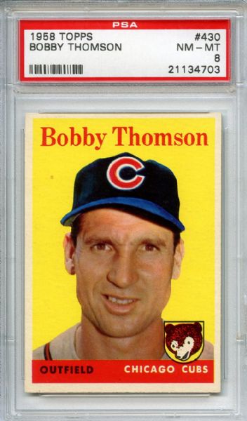 1958 Topps 430 Bobby Thomson PSA NM-MT 8