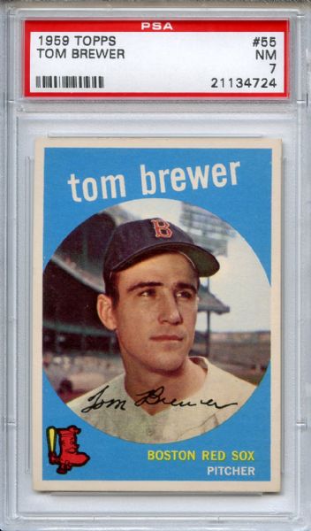 1959 Topps 55 Tom Brewer PSA NM 7