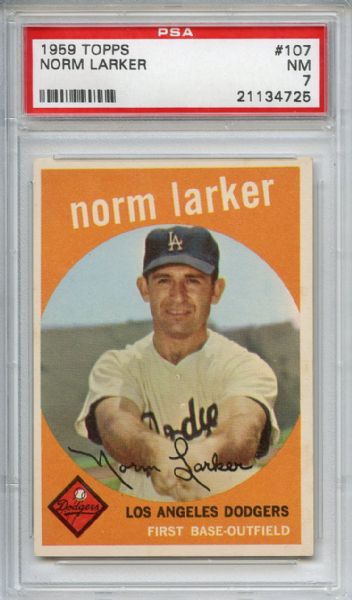 1959 Topps 107 Norm Larker PSA NM 7