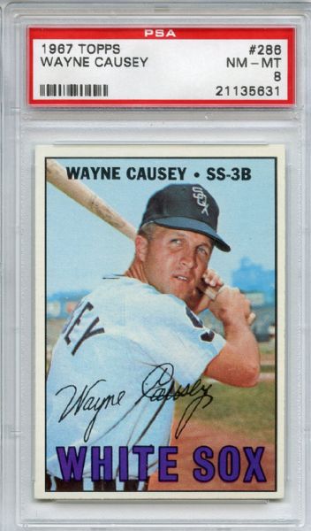 1967 Topps 286 Wayne Causey PSA NM-MT 8