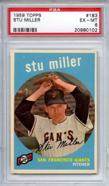 1959 Topps 183 Stu Miller PSA EX-MT 6