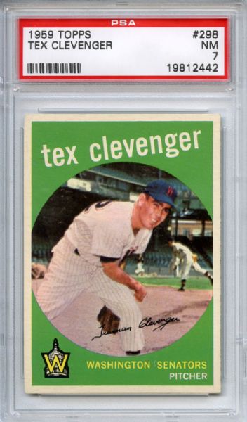 1959 Topps 298 Tex Clevenger PSA NM 7