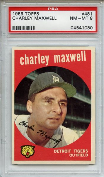 1959 Topps 481 Charley Maxwell PSA NM-MT 8