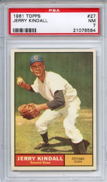 1961 Topps 27 Jerry Kindall PSA NM 7