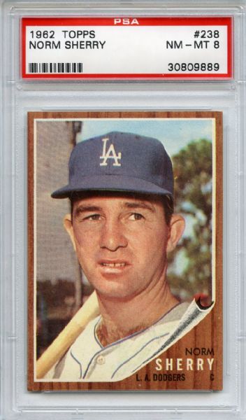 1962 Topps 238 Norm Sherry PSA NM-MT 8