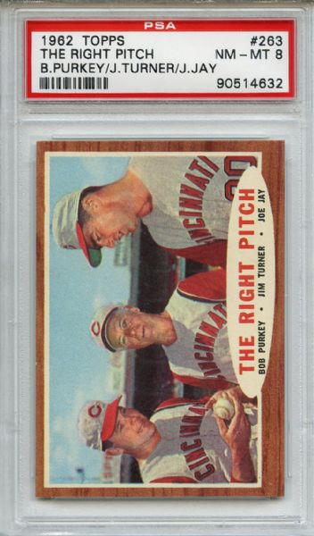 1962 Topps 263 The Right Pitch PSA NM-MT 8