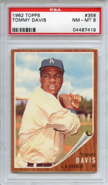 1962 Topps 358 Tommy Davis PSA NM-MT 8