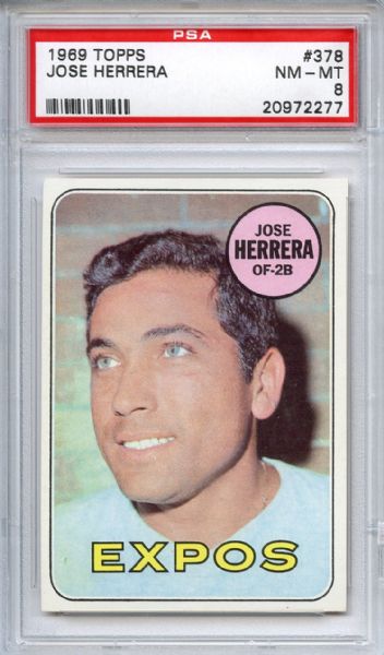 1969 Topps 378 Jose Herrera PSA NM-MT 8
