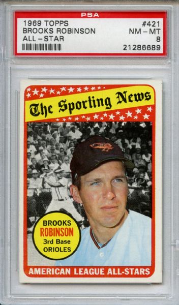 1969 Topps 421 Brooks Robinson All Star PSA NM-MT 8