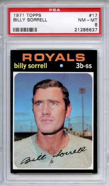 1971 Topps 17 Billy Sorrell PSA NM-MT 8