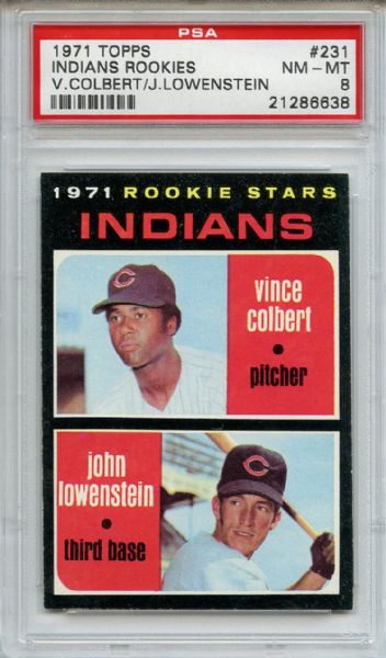 1971 Topps 231 Cleveland Indians Rookies PSA NM-MT 8