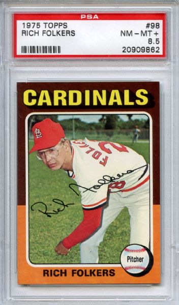 1975 Topps 98 Rich Folkers PSA NM-MT+ 8.5