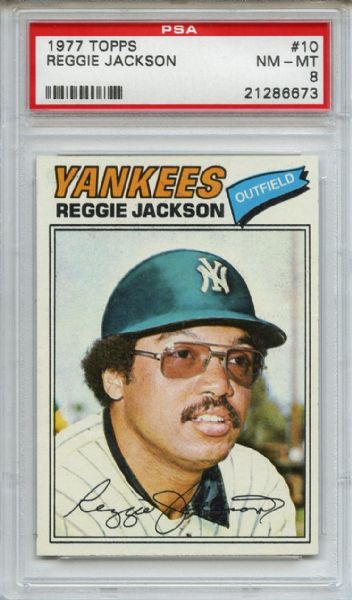 1977 Topps 10 Reggie Jackson PSA NM-MT 8