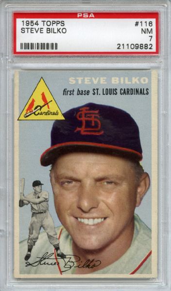 1954 Topps 116 Steve Bilko PSA NM 7