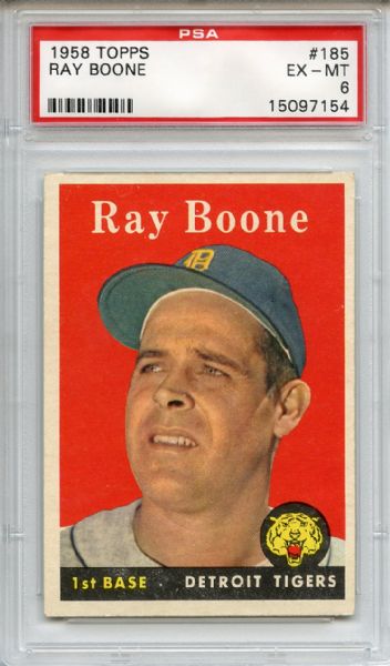 1958 Topps 185 Ray Boone PSA EX-MT 6