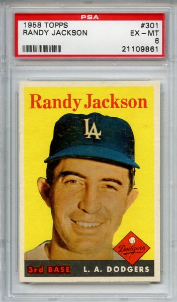 1958 Topps 301 Randy Jackson PSA EX-MT 6