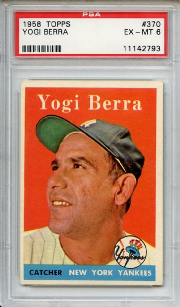 1958 Topps 370 Yogi Berra PSA EX-MT 6