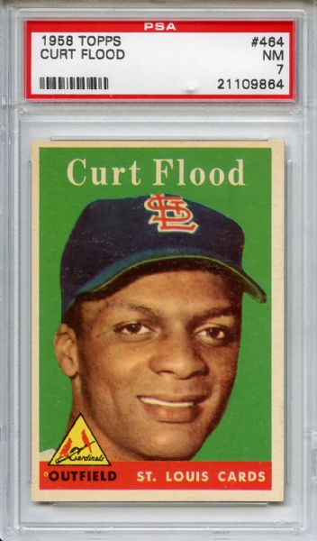 1958 Topps 464 Curt Flood Rookie PSA NM 7