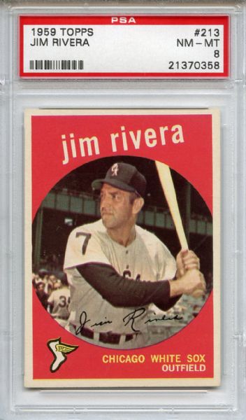 1959 Topps 213 Jim Rivera PSA NM-MT 8