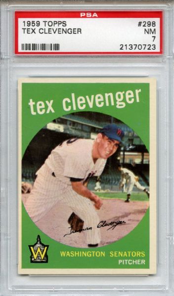 1959 Topps 298 Tex Clevenger PSA NM 7