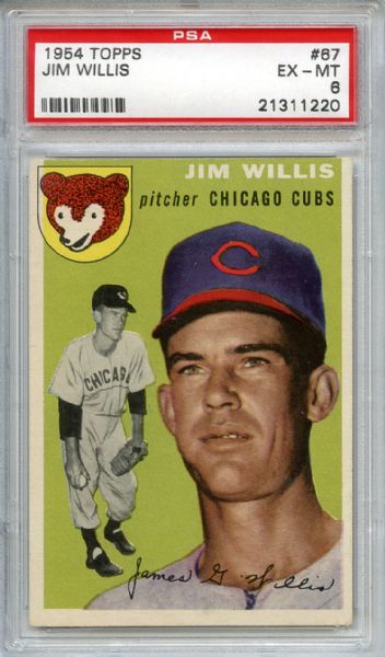 1954 Topps 67 Jim Willis PSA EX-MT 6