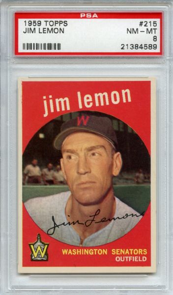 1959 Topps 215 Jim Lemon PSA NM-MT 8