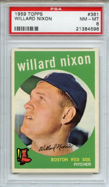 1959 Topps 361 Willard Nixon PSA NM-MT 8