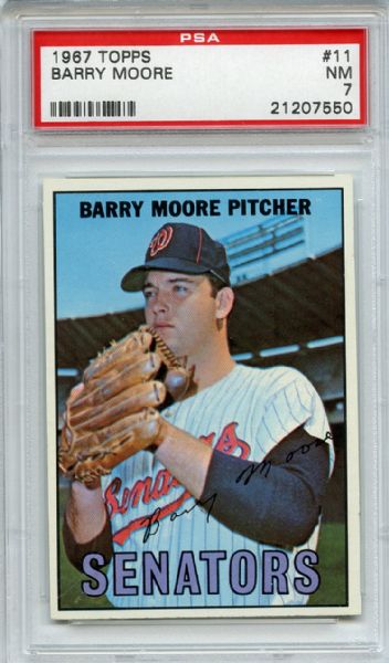 1967 Topps 11 Barry Moore PSA NM 7