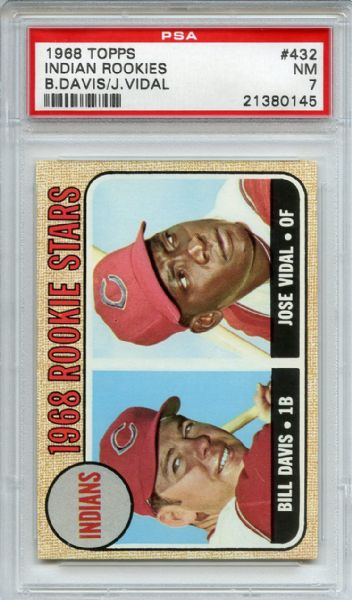 1968 Topps 432 Cleveland Indians Rookies PSA NM 7