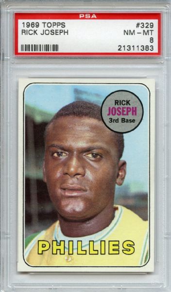1969 Topps 329 Rick Joseph PSA NM-MT 8