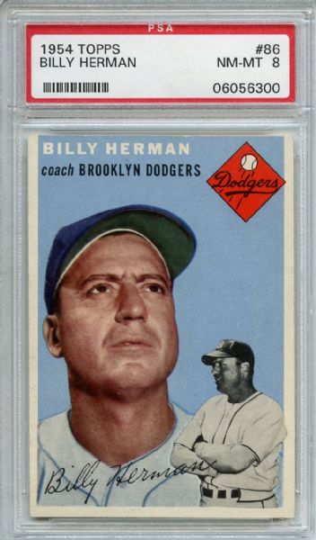 1954 Topps 86 Billy Herman PSA NM-MT 8
