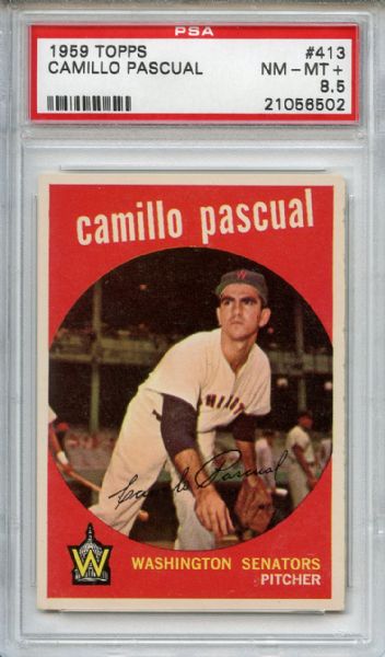 1959 Topps 413 Camillo Pascual PSA NM-MT+ 8.5