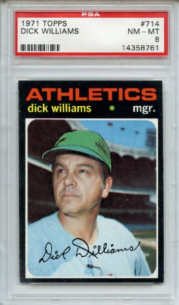 1971 Topps 714 Dick Williams PSA NM-MT 8