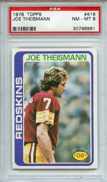 1978 Topps 416 Joe Theismann PSA NM-MT 8