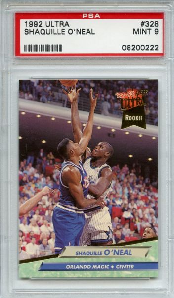 1992 Ultra 328 Shaquille O'Neal RC PSA MINT 9