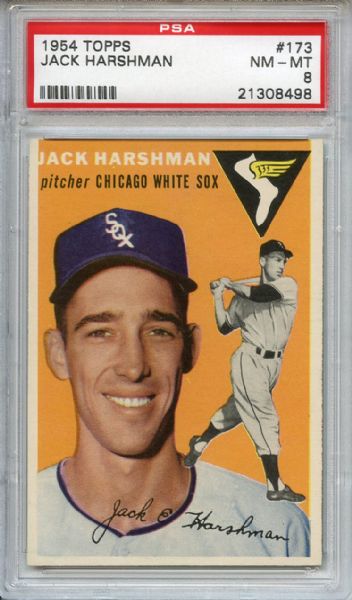 1954 Topps 173 Jack Harshman PSA NM-MT 8