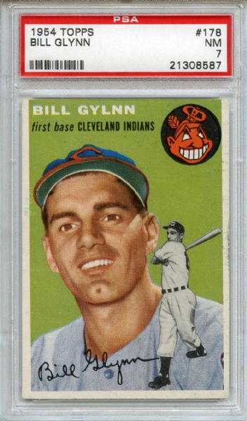 1954 Topps 178 Bill Glynn PSA NM 7