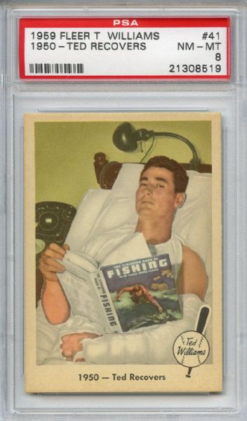 1959 Fleer Ted Williams 41 Recovers PSA NM-MT 8