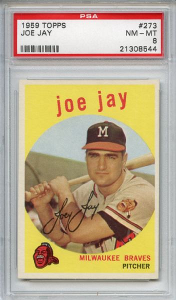 1959 Topps 273 Joe Jay PSA NM-MT 8