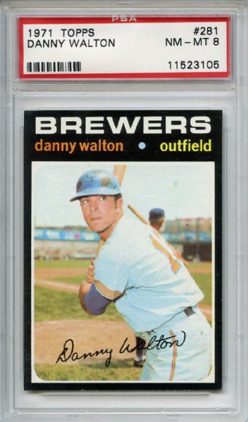 1971 Topps 281 Danny Walton PSA NM-MT 8