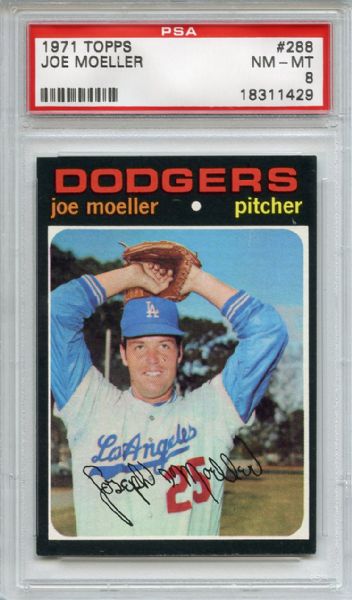 1971 Topps 288 Joe Moeller PSA NM-MT 8