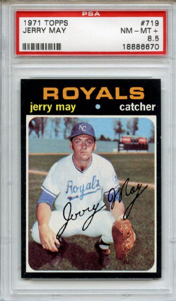 1971 Topps 719 Jerry May PSA NM-MT+ 8.5