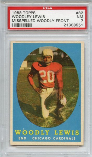 1958 Topps 82 Woodley Lewis PSA NM 7