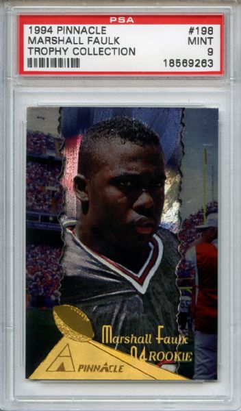 1994 Pinnacle 198 Marshall Faulk Trophy Collection PSA MINT 9