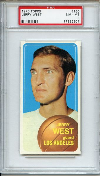 1970 Topps 160 Jerry West PSA NM-MT 8