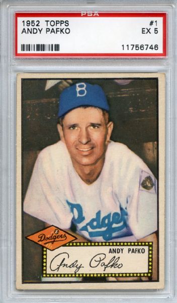 1952 Topps 1 Andy Pafko Red Back PSA EX 5